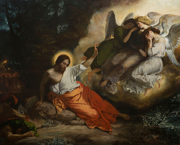 Christ in the Garden of Olives (The Agony in the Garden), Eugène Delacroix (French, Charenton-Saint-Maurice 1798–1863 Paris), Oil on canvas 