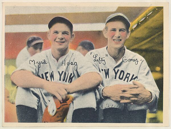 Myril Hoag and "Lefty" Gomez, from the Colored Photos Premiums series (R312) issued by the National Chicle Gum Company, Issued by the National Chicle Gum Company, Cambridge, Massachusetts, Photolithograph 