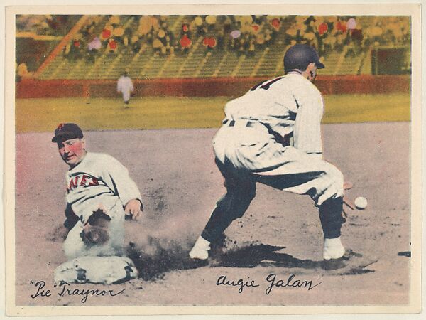 Pie Traynor and Augie Galan, from the Colored Photos Premiums series (R312) issued by the National Chicle Gum Company, Issued by the National Chicle Gum Company, Cambridge, Massachusetts, Photolithograph 
