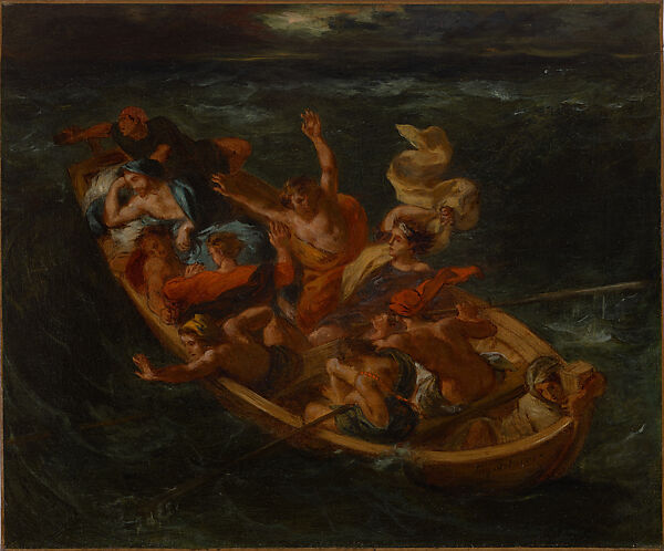 Christ on the Lake of Genesareth, Eugène Delacroix (French, Charenton-Saint-Maurice 1798–1863 Paris), Oil on canvas 