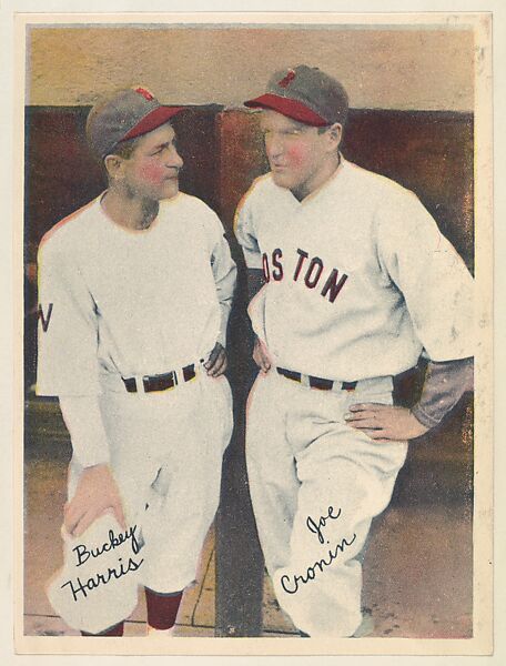 Bucky Harris and Joe Cronin, from the Colored Photos Premiums series (R312) issued by the National Chicle Gum Company, Issued by the National Chicle Gum Company, Cambridge, Massachusetts, Photolithograph 