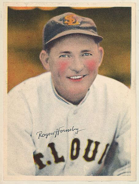 Rogers Hornsby, from the Colored Photos Premiums series (R312) issued by the National Chicle Gum Company, Issued by the National Chicle Gum Company, Cambridge, Massachusetts, Photolithograph 