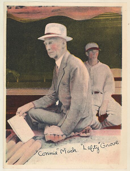 "Connie" Mack and "Lefty" Grove, from the Colored Photos Premiums series (R312) issued by the National Chicle Gum Company, Issued by the National Chicle Gum Company, Cambridge, Massachusetts, Photolithograph 