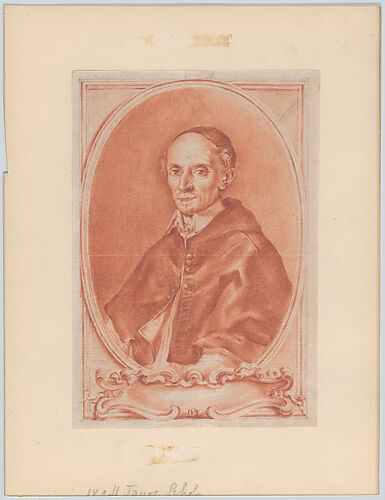 Portrait of a Cardinal in Bust-Length in a Cartouche (design for a title page or frontispiece of a book)