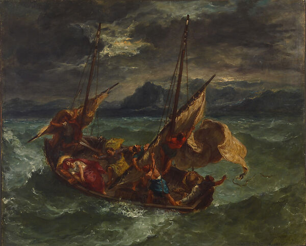 Christ on the Sea of Galilee, Eugène Delacroix (French, Charenton-Saint-Maurice 1798–1863 Paris), Oil on canvas 