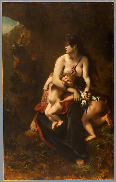 Medea about to Kill her Children (Medée furieuse), Eugène Delacroix (French, Charenton-Saint-Maurice 1798–1863 Paris), Oil on canvas 