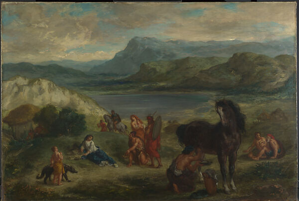 Ovid among the Scythians, Eugène Delacroix (French, Charenton-Saint-Maurice 1798–1863 Paris), Oil on canvas 