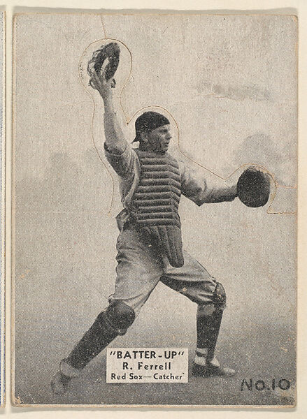 Card 10, R. Ferrell, Red Sox, Catcher (Black), from the Batter Up series (R318) issued by the National Chicle Gum Company, Issued by the National Chicle Gum Company, Cambridge, Massachusetts, Photolithograph 