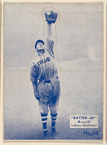 Card 24, Averill, Indians, Outfielder (Blue), from the Batter Up series (R318) issued by the National Chicle Gum Company, Issued by the National Chicle Gum Company, Cambridge, Massachusetts, Photolithograph 