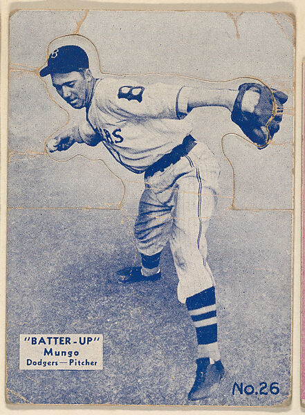 Card 26, Mungo, Dodgers, Pitcher (Blue), from the Batter Up series (R318) issued by the National Chicle Gum Company, Issued by the National Chicle Gum Company, Cambridge, Massachusetts, Photolithograph 