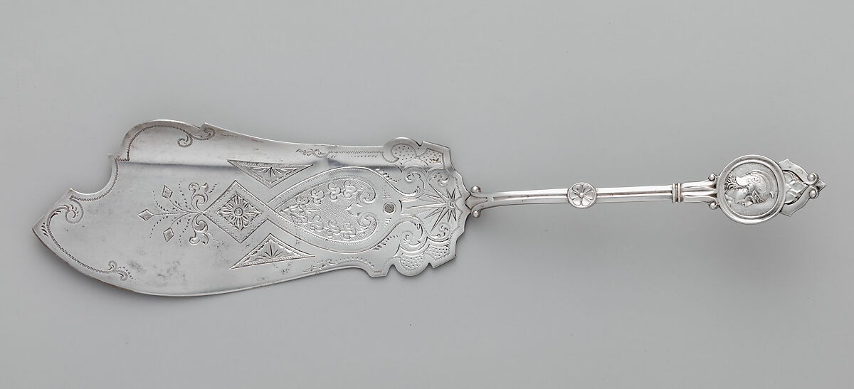 Fish Slice, Schulz &amp; Fischer (American, 1868–1887), Silver, American 