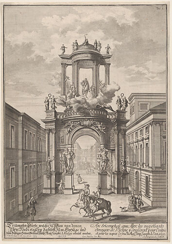 Triumphal arch erected by the foreign merchants of Vienna for the marriage of Joseph I in 1699; from 'Entwurff einer historischen Architectur ...'