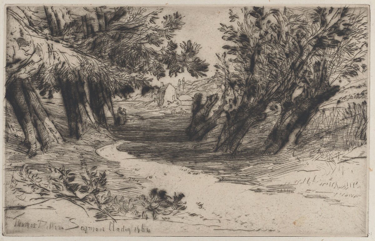 The Lovers' Walk, No. 2, Sir Francis Seymour Haden (British, London 1818–1910 Bramdean, Hampshire), Etching and drypoint; first (final) state (Harrington); second state of two (Schneiderman) 