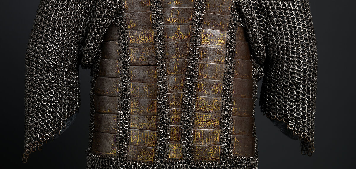 Shirt of Mail and Plate of Al-Ashraf Sayf ad-Din Qaitbay (ca. 1416/18–1496), 18th Burji Mamluk Sultan of Egypt, Steel, iron, copper alloy, gold, probably Egyptian