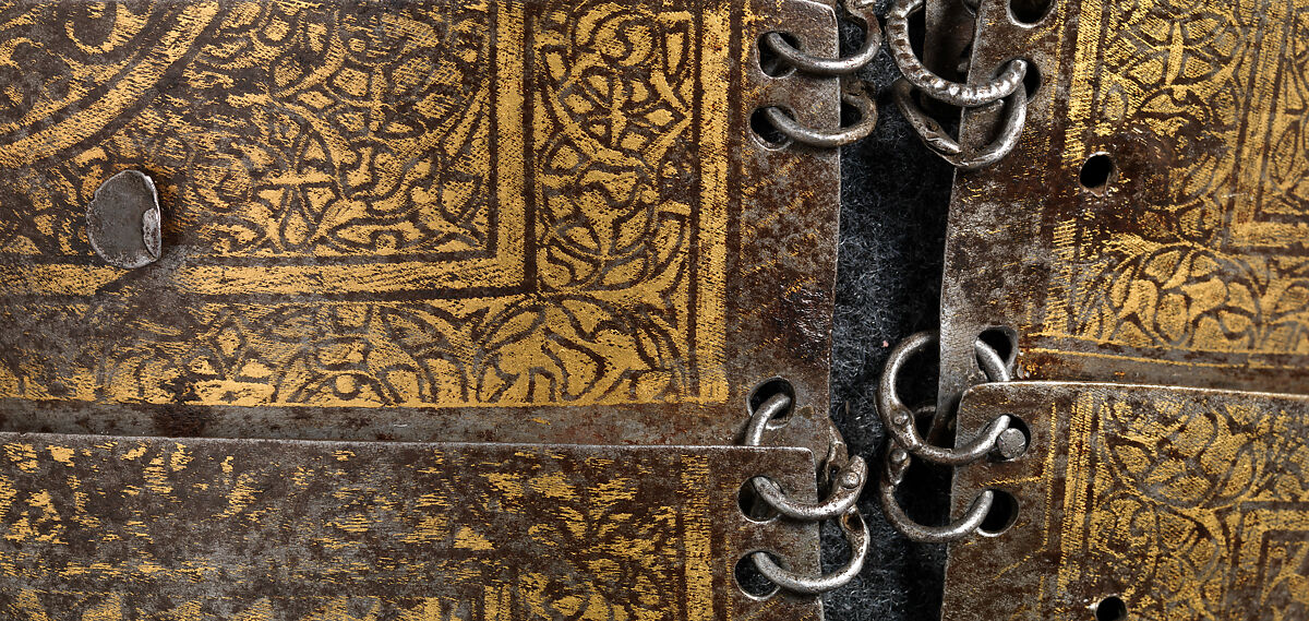 Shirt of Mail and Plate of Al-Ashraf Sayf ad-Din Qaitbay (ca. 1416/18–1496), 18th Burji Mamluk Sultan of Egypt, Steel, iron, copper alloy, gold, probably Egyptian