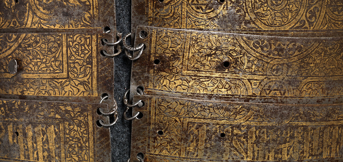 Shirt of Mail and Plate of Al-Ashraf Sayf ad-Din Qaitbay (ca. 1416/18–1496), 18th Burji Mamluk Sultan of Egypt, Steel, iron, copper alloy, gold, probably Egyptian