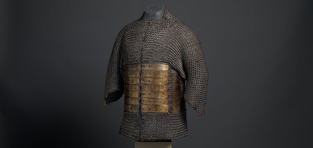 Shirt of Mail and Plate of Al-Ashraf Sayf ad-Din Qaitbay (ca. 1416/18–1496), 18th Burji Mamluk Sultan of Egypt, Steel, iron, copper alloy, gold, probably Egyptian