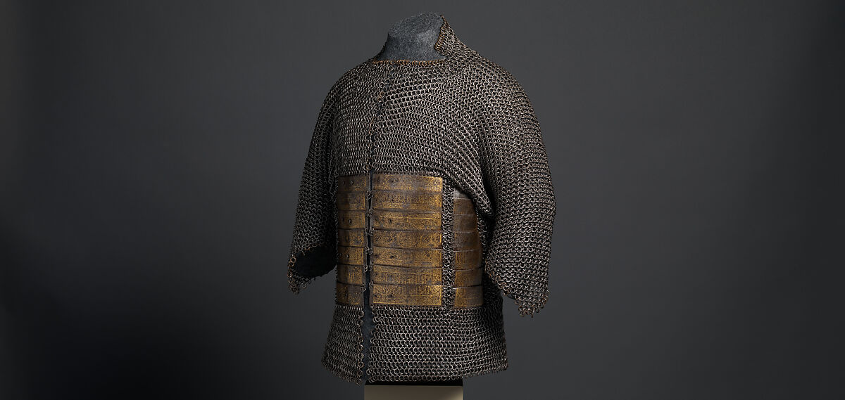 Shirt of Mail and Plate of Al-Ashraf Sayf ad-Din Qaitbay (ca. 1416/18–1496), 18th Burji Mamluk Sultan of Egypt, Steel, iron, copper alloy, gold, probably Egyptian