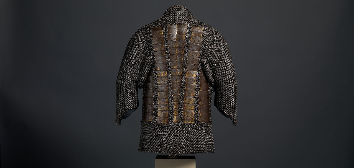 Shirt of Mail and Plate of Al-Ashraf Sayf ad-Din Qaitbay (ca. 1416/18–1496), 18th Burji Mamluk Sultan of Egypt, Steel, iron, copper alloy, gold, probably Egyptian