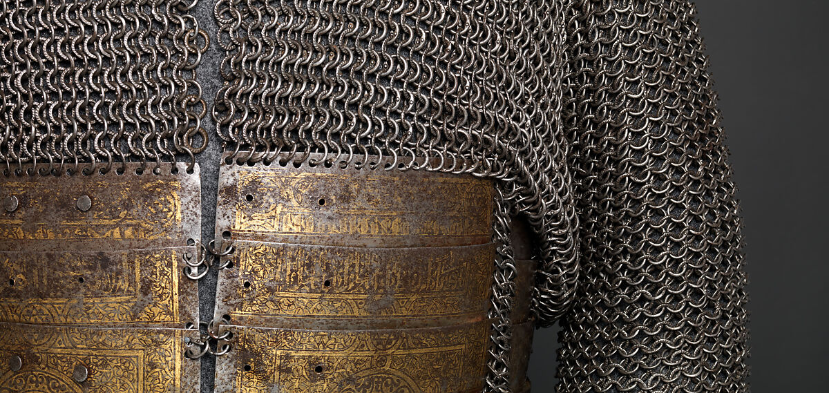 Shirt of Mail and Plate of Al-Ashraf Sayf ad-Din Qaitbay (ca. 1416/18–1496), 18th Burji Mamluk Sultan of Egypt, Steel, iron, copper alloy, gold, probably Egyptian