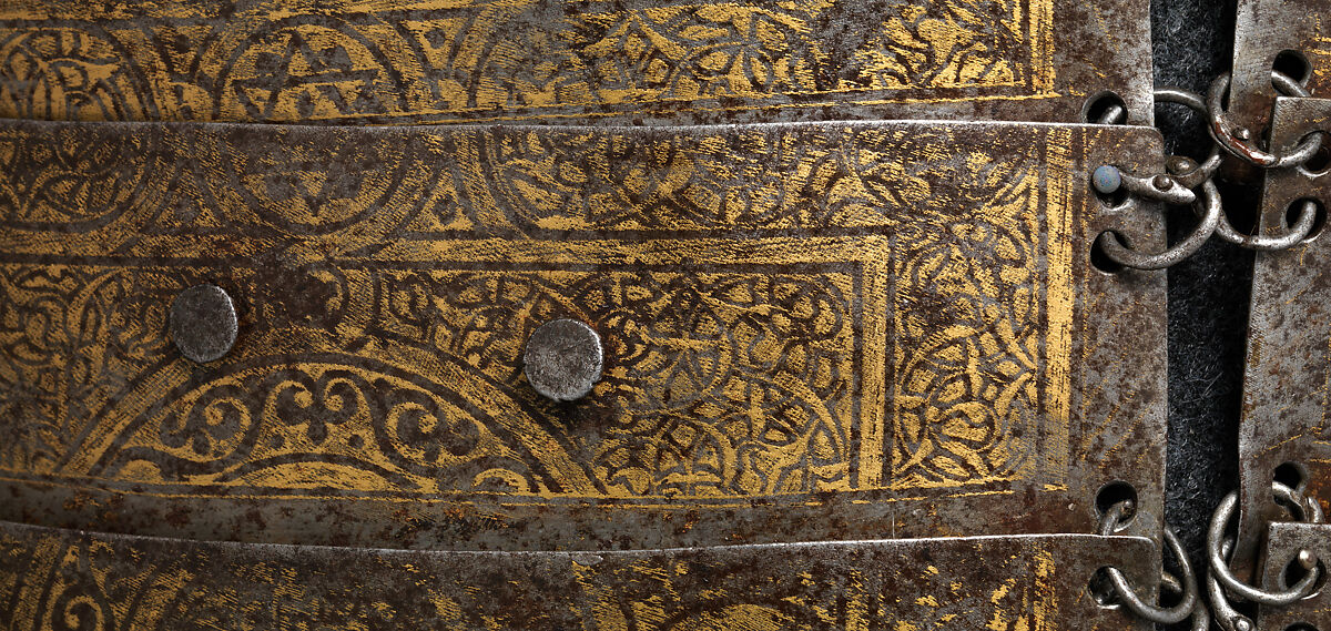 Shirt of Mail and Plate of Al-Ashraf Sayf ad-Din Qaitbay (ca. 1416/18–1496), 18th Burji Mamluk Sultan of Egypt, Steel, iron, copper alloy, gold, probably Egyptian