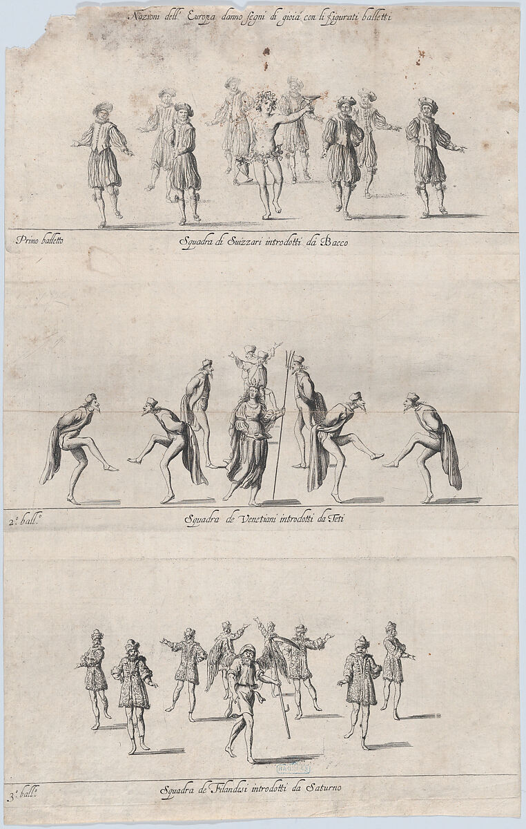 Nations of Europe ballets, Anonymous, Italian, 17th century, Etching 