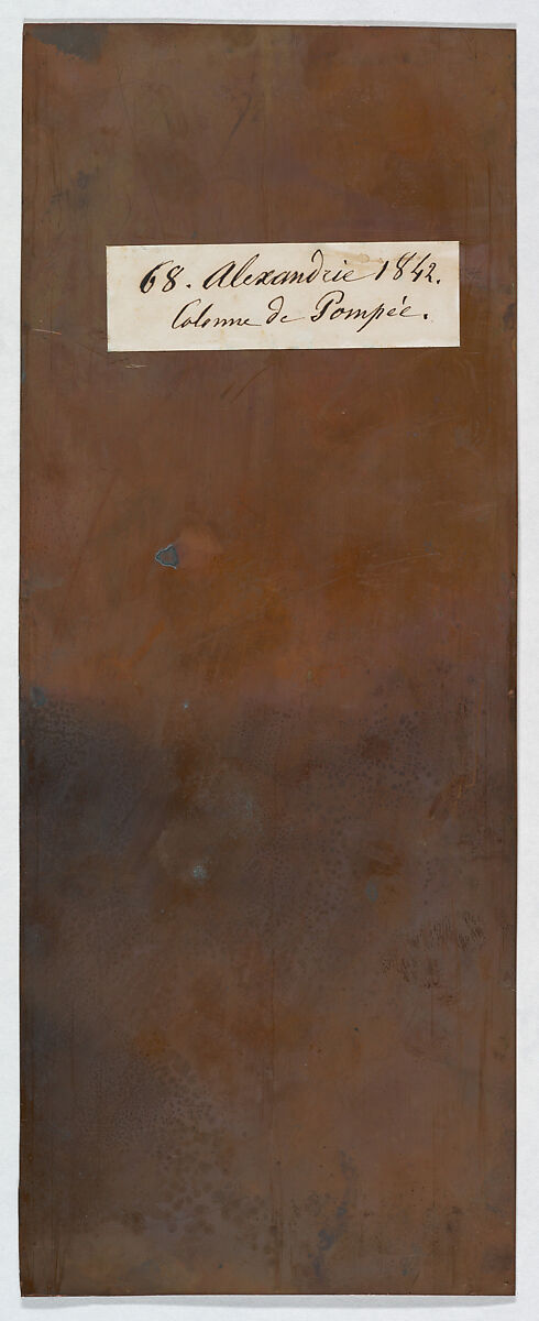 Pompey’s Column, Alexandria (68. Alexandrie 1842. Colonne de Pompée.), Joseph-Philibert Girault de Prangey (French, 1804–1892), Daguerreotype