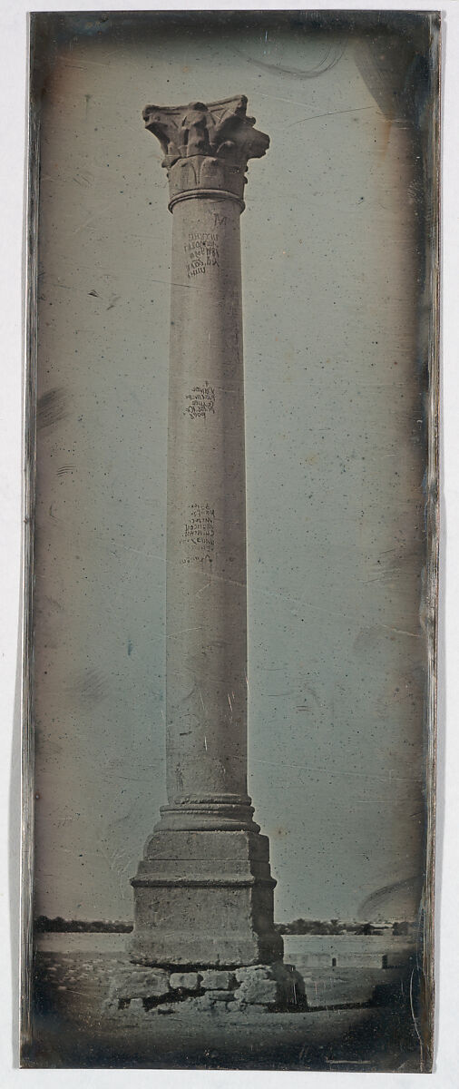 Pompey’s Column, Alexandria (68. Alexandrie 1842. Colonne de Pompée.), Joseph-Philibert Girault de Prangey (French, 1804–1892), Daguerreotype 