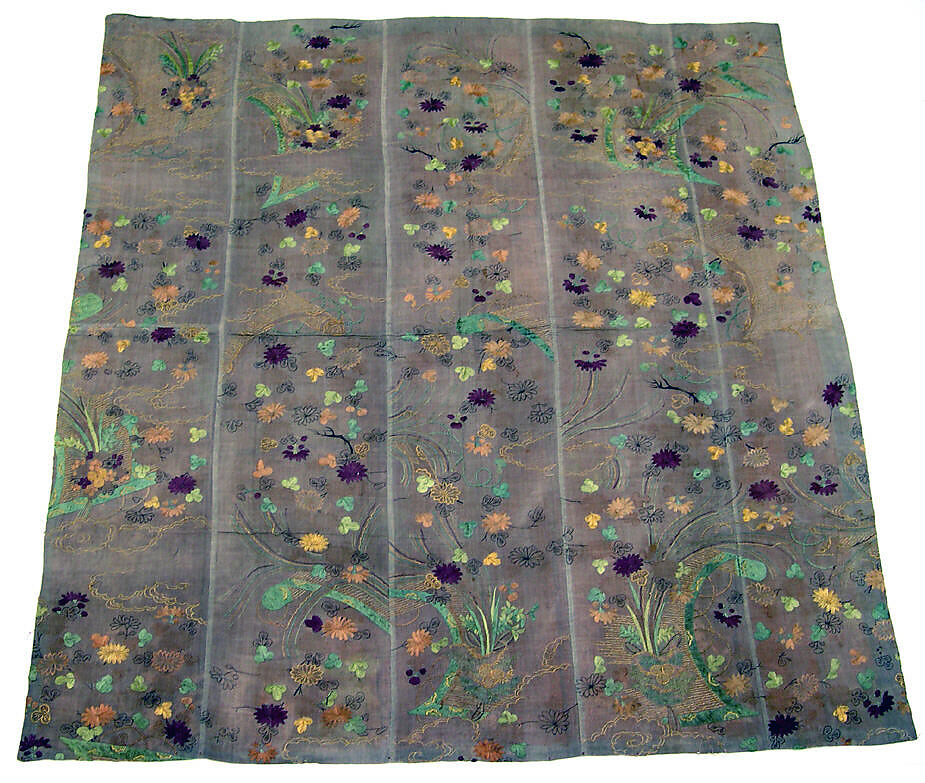 Panel, Silk, ramie, metallic thread, Japan 