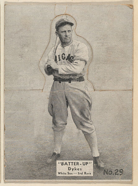 Card 29, Dykes, White Sox, 3rd Base (Black), from the Batter Up series (R318) issued by the National Chicle Gum Company, Issued by the National Chicle Gum Company, Cambridge, Massachusetts, Photolithograph 
