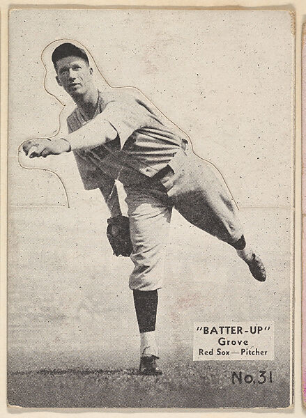Card 31, Grove, Red Sox, Pitcher (Black), from the Batter Up series (R318) issued by the National Chicle Gum Company, Issued by the National Chicle Gum Company, Cambridge, Massachusetts, Photolithograph 