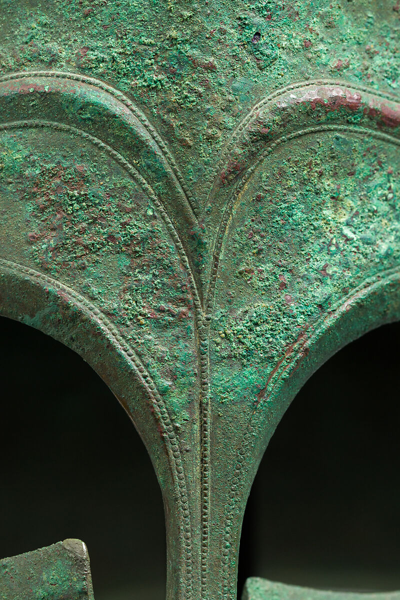 Helmet of the Corinthian Type and Pair of Greaves, Bronze, Greek