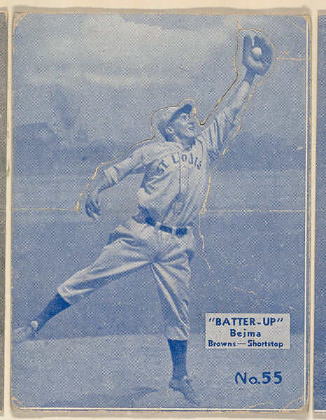 Card 55, Bejma, Browns, Shortstop (Blue), from the Batter Up series (R318) issued by the National Chicle Gum Company, Issued by the National Chicle Gum Company, Cambridge, Massachusetts, Photolithograph 