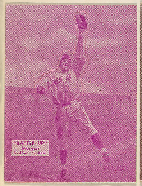 Card 60, Morgan, Red Sox, 1st Base (Purple), from the Batter Up series (R318) issued by the National Chicle Gum Company, Issued by the National Chicle Gum Company, Cambridge, Massachusetts, Photolithograph 