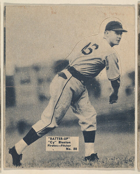 Card 88, "Cy" Blanton, Pirates, Pitcher (Blue), from the Batter Up series (R318) issued by the National Chicle Gum Company, Issued by the National Chicle Gum Company, Cambridge, Massachusetts, Photolithograph 