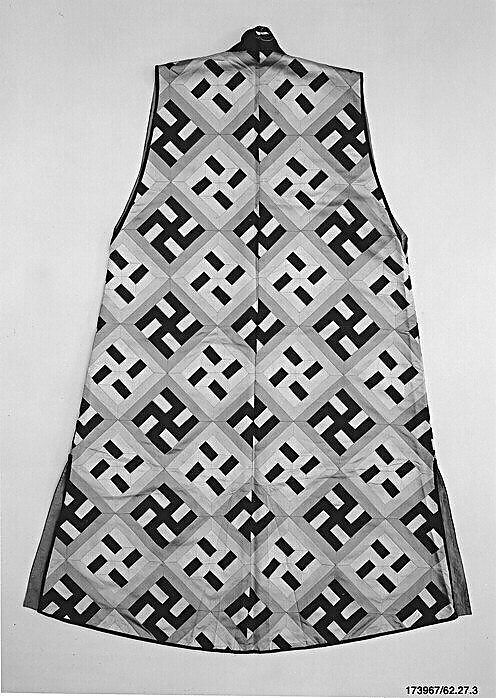 Theatrical vest for a female Buddhist priest, Silk thread embroidery on silk satin, China