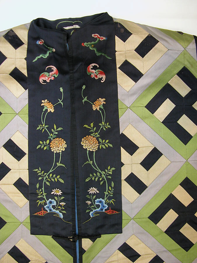 Theatrical vest for a female Buddhist priest, Silk thread embroidery on silk satin, China