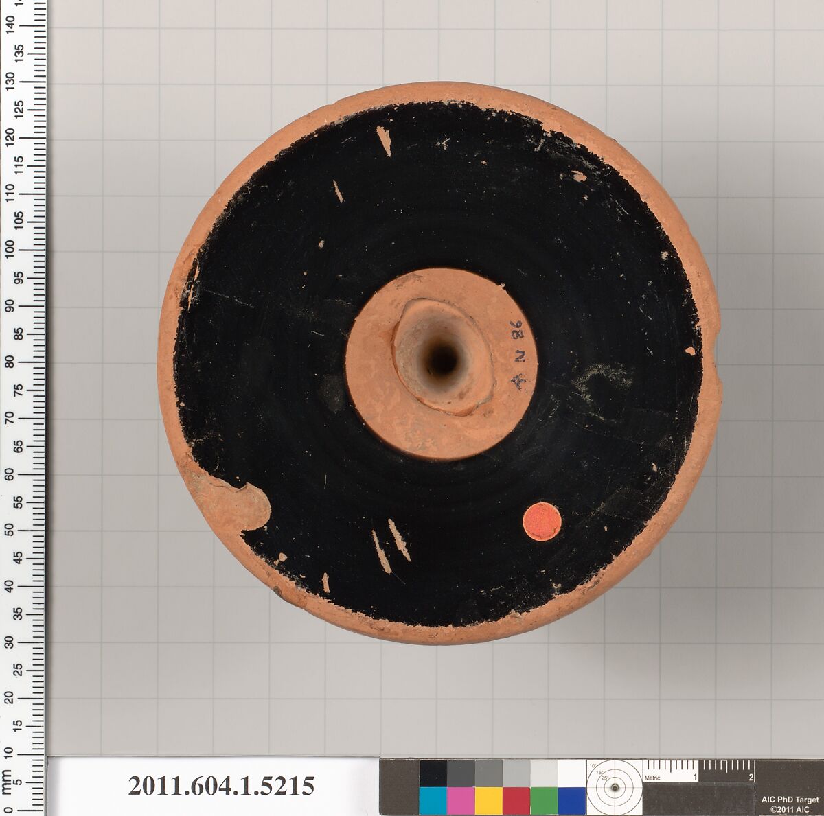 Terracotta fragment of a kylix (drinking cup), Terracotta, Greek, Attic