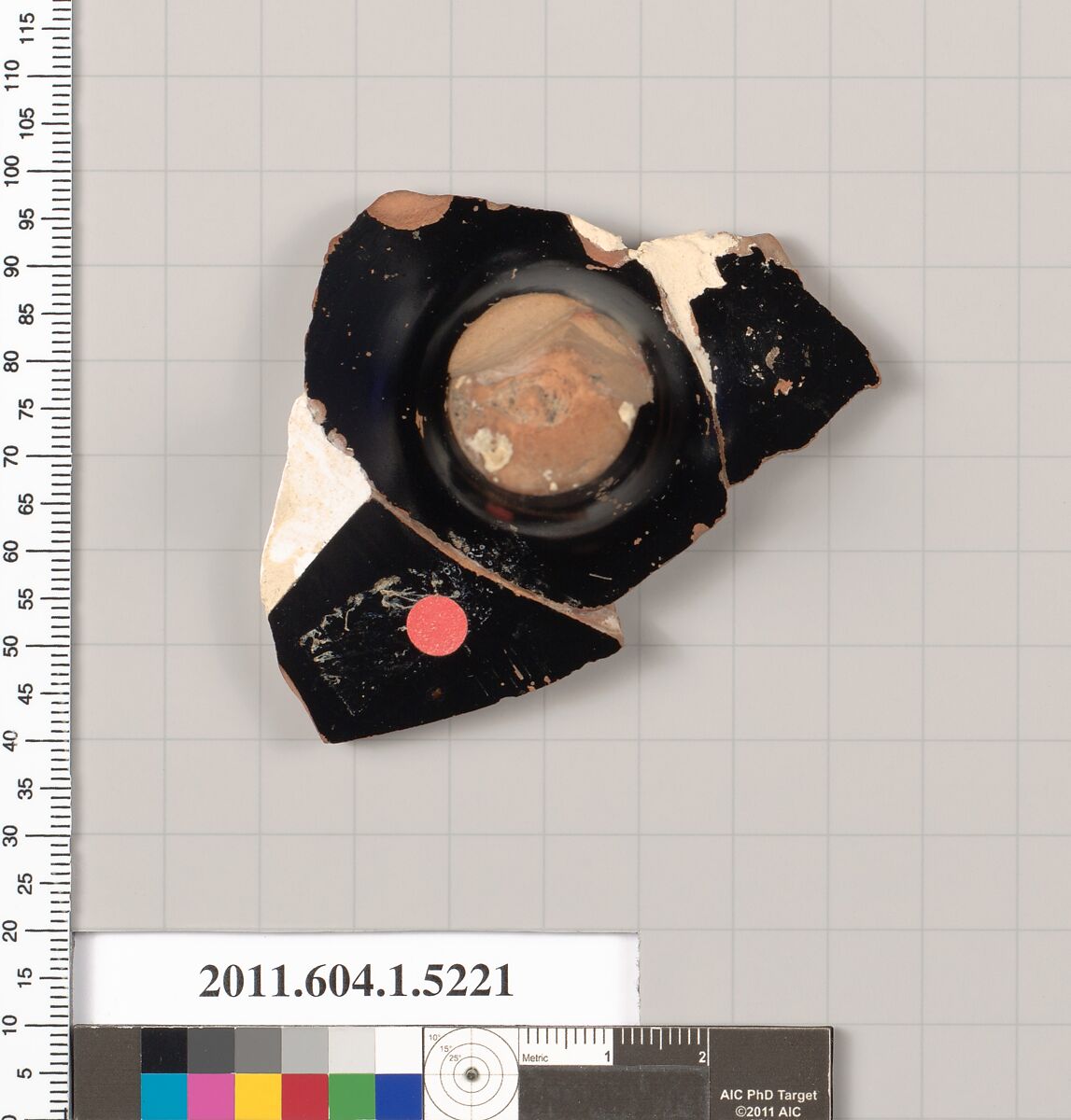 Terracotta fragment of a kylix (drinking cup), Terracotta, Greek, Attic