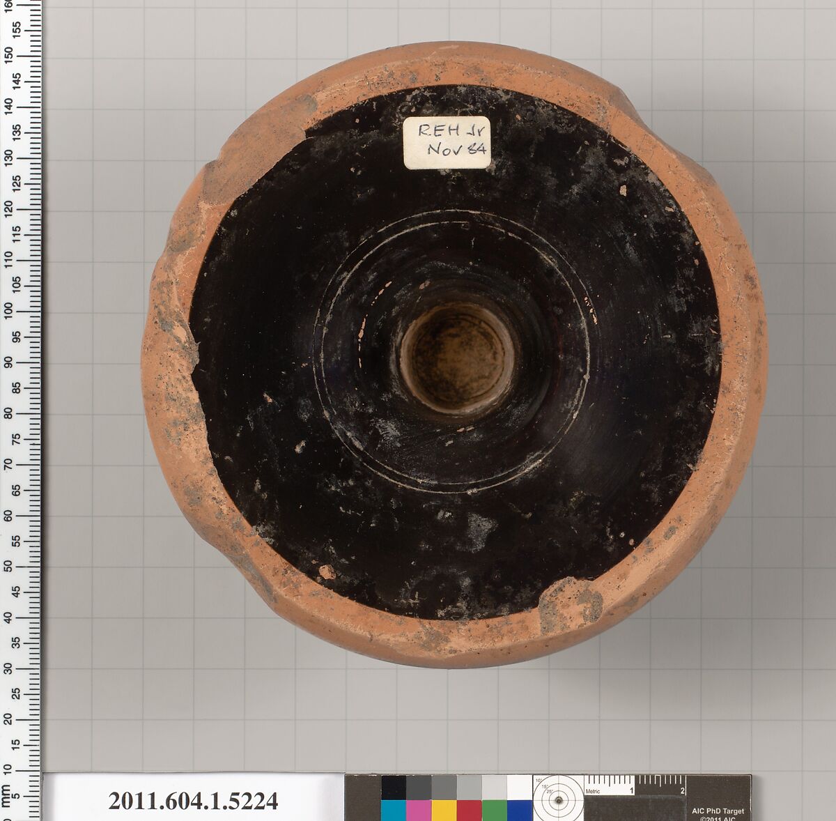 Terracotta fragment of a kylix (drinking cup), Terracotta, Greek, Attic