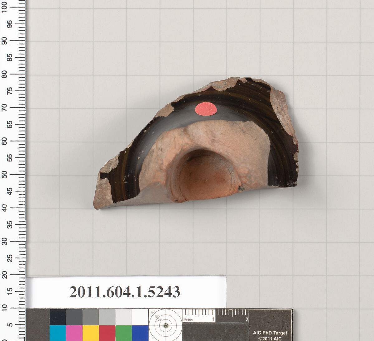 Terracotta fragment of a kylix (drinking cup), Terracotta, Greek, Attic