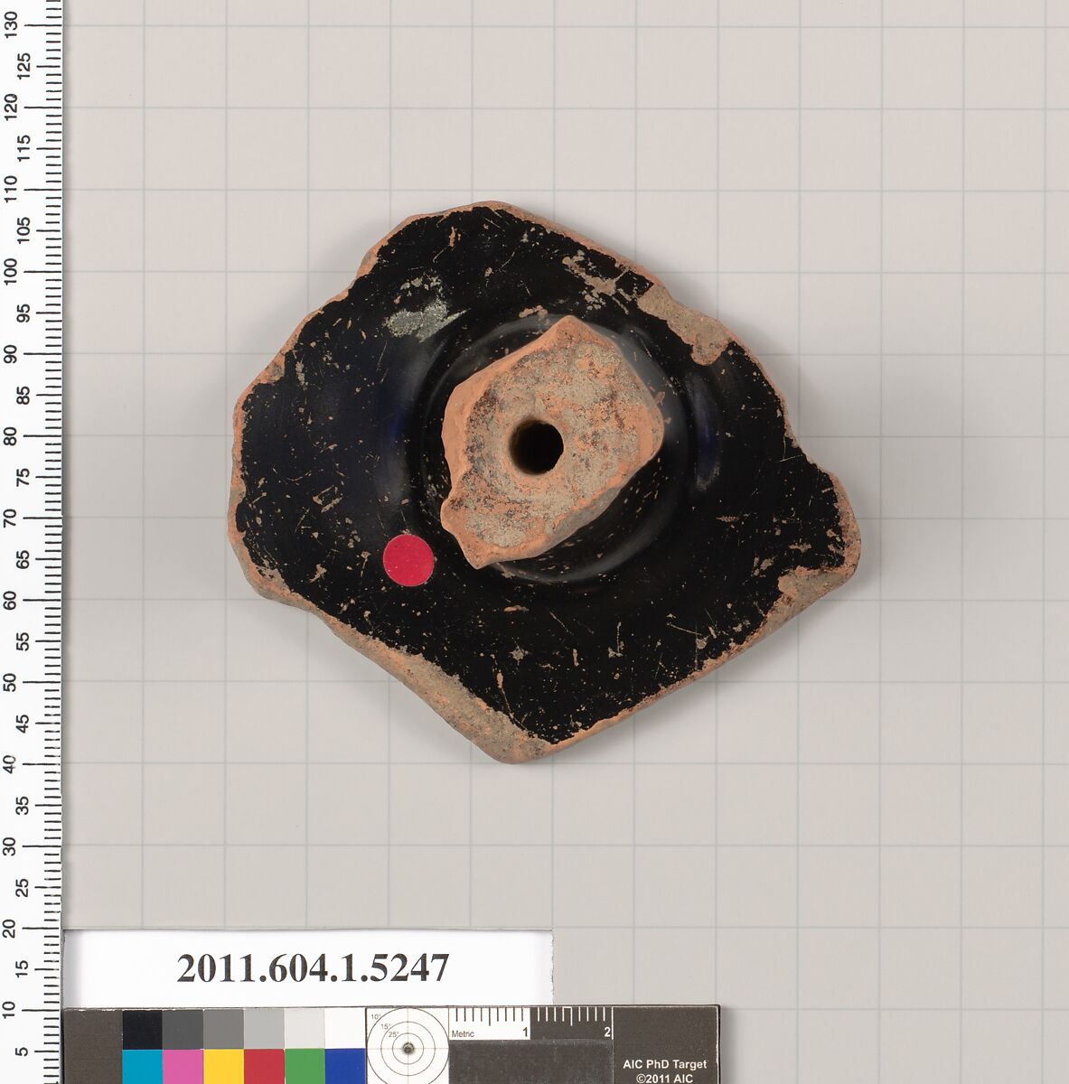 Terracotta fragment of a kylix (drinking cup), Terracotta, Greek, Attic