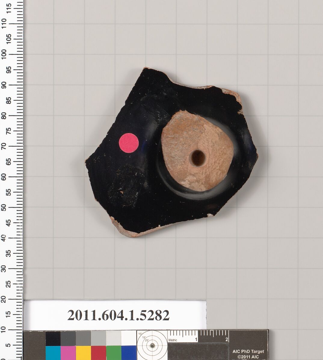Terracotta fragment of a kylix (drinking cup), Terracotta, Greek, Attic