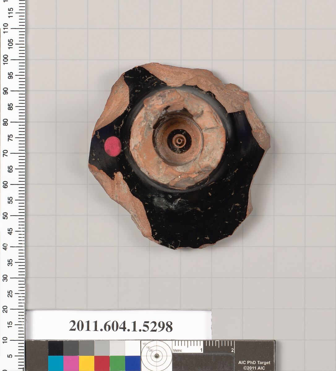 Terracotta fragment of a kylix (drinking cup), Terracotta, Greek, Attic