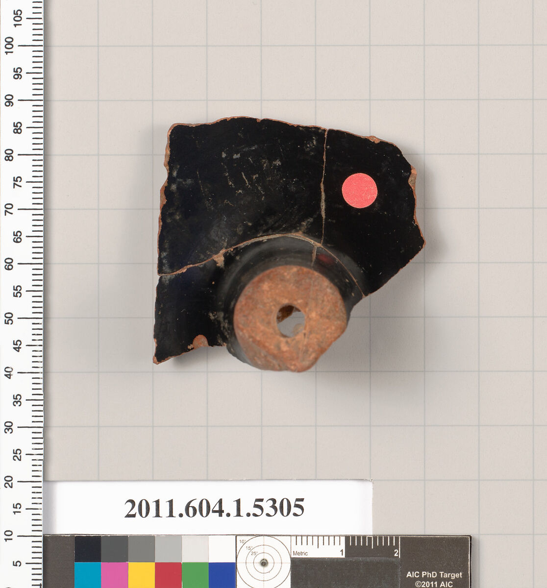 Terracotta fragment of a kylix (drinking cup), Terracotta, Greek, Attic