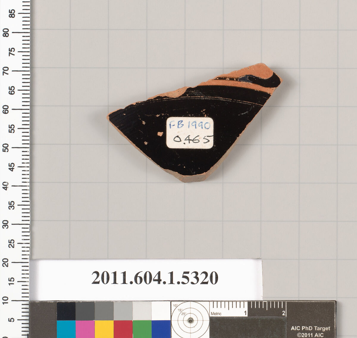 Terracotta fragment of a kylix (drinking cup), Terracotta, Greek, Attic