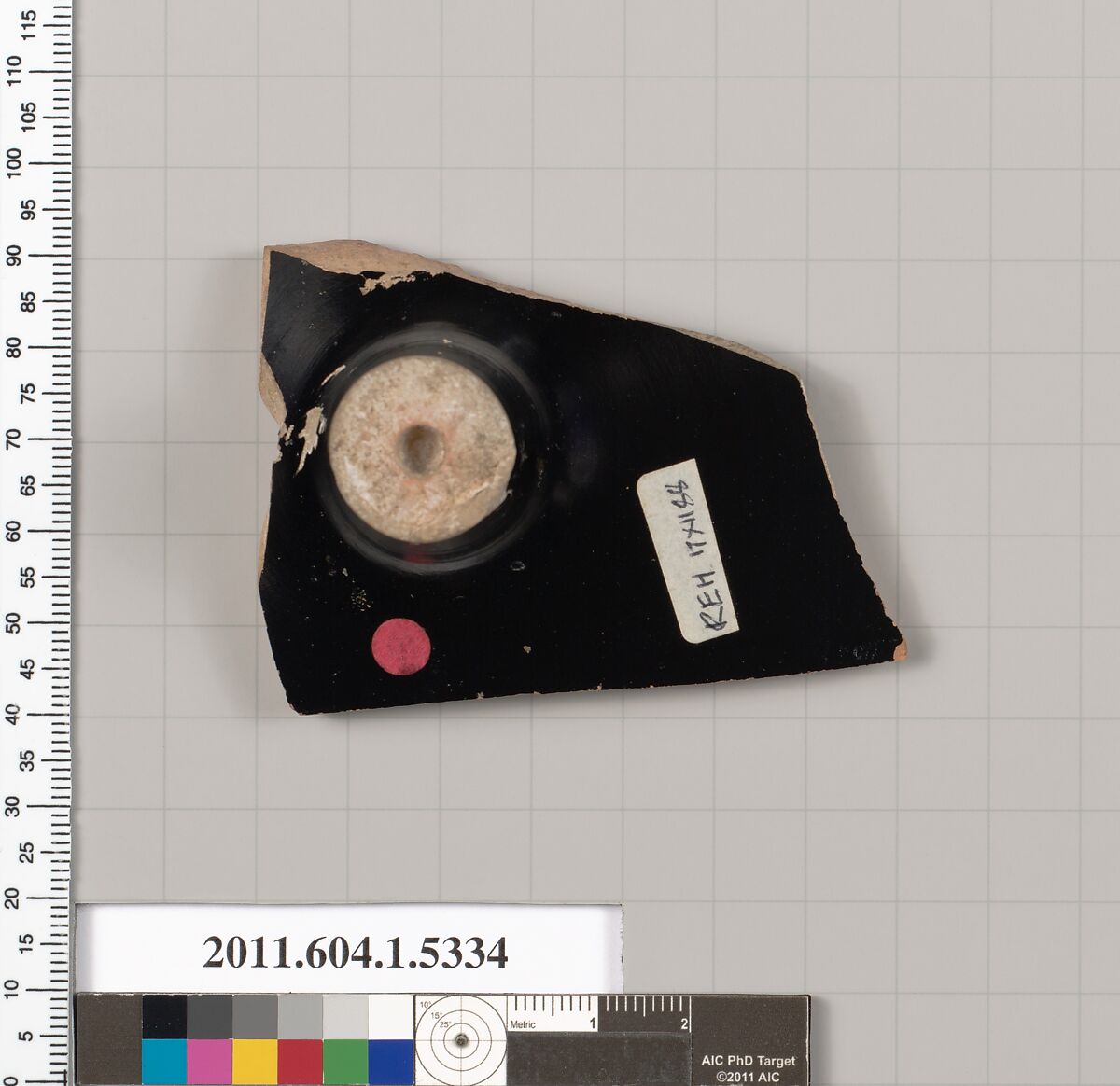 Terracotta fragment of a kylix (drinking cup), Terracotta, Greek, Attic