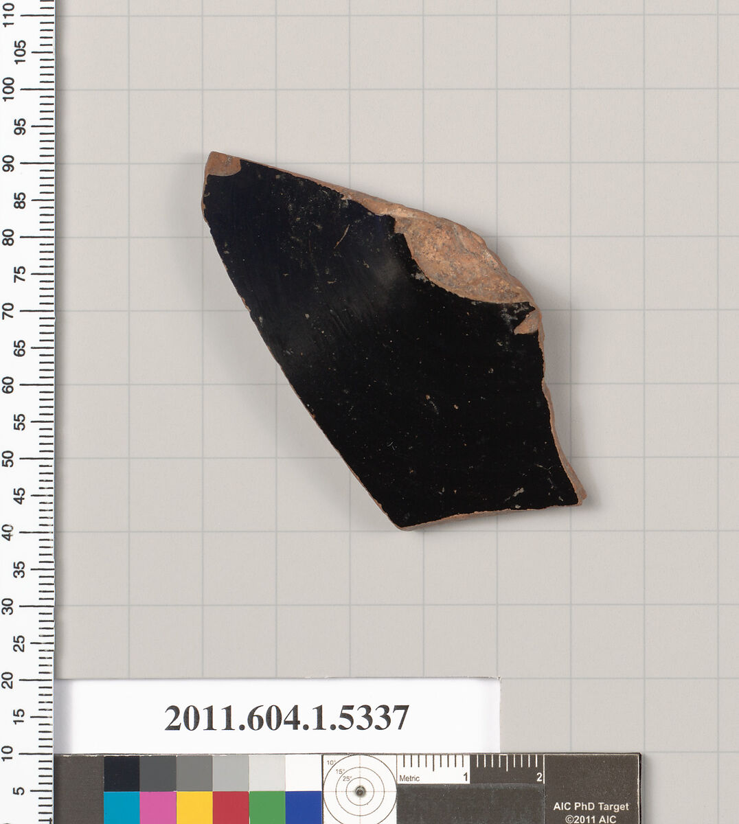 Terracotta fragment of a kylix (drinking cup), Terracotta, Greek, Attic