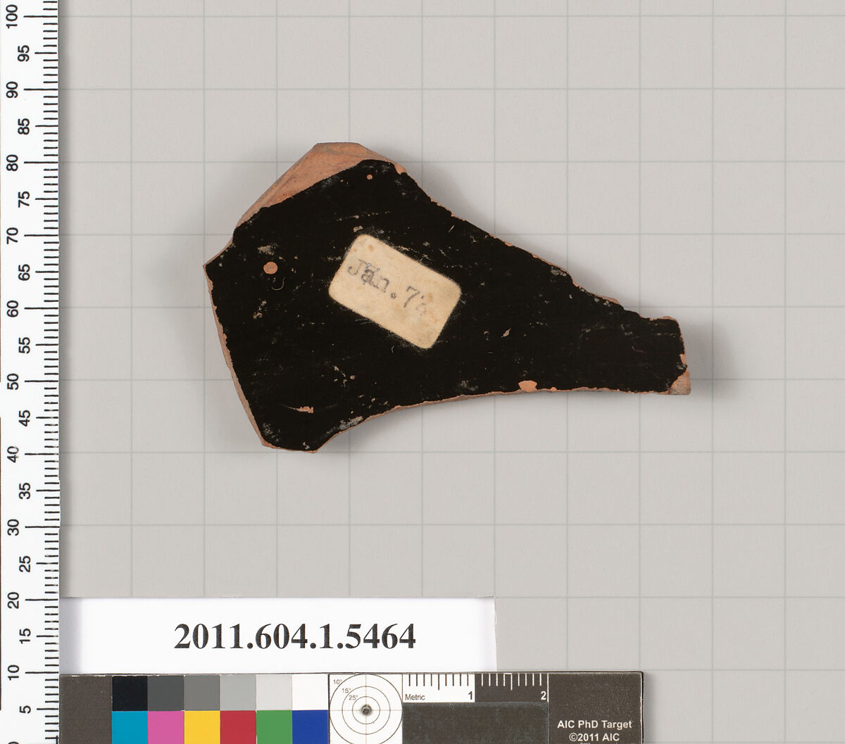 Terracotta fragment of a kylix (drinking cup), Terracotta, Greek, Attic