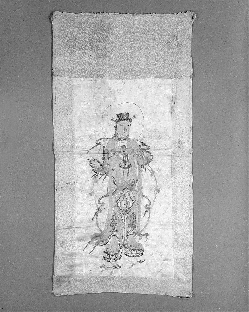 Panel, Silk, metallic thread;  on silk;  backed with cotton, China 